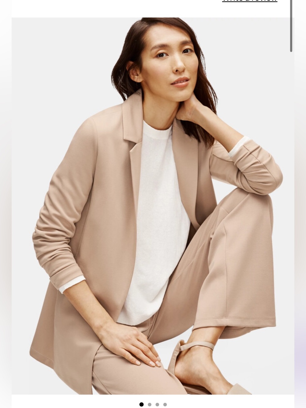 Eileen Fisher Flex Tencel Ponte Collar Jacket NWT Size Large